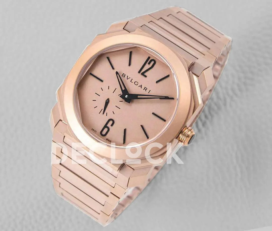 Replica Bvlgari Octo Finissimo Ref: 102912 Rose Gold Dial