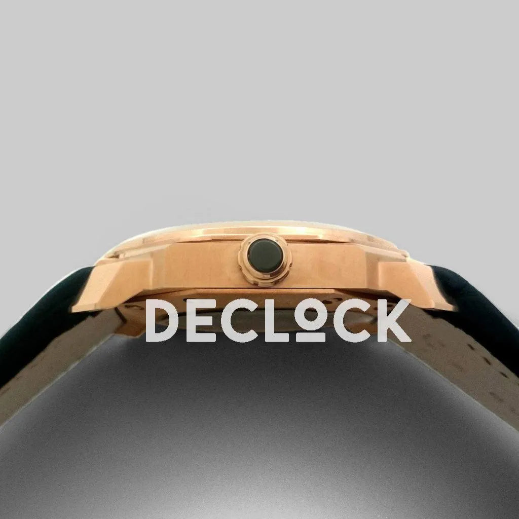 Replica Bvlgari Octo Solotempo Rose Gold in Black Dial