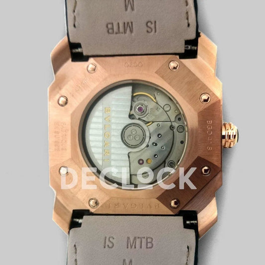 Replica Bvlgari Octo Solotempo Rose Gold in Black Dial