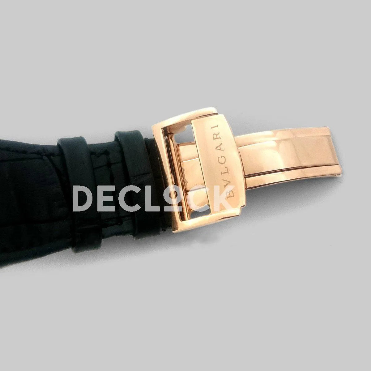 Replica Bvlgari Octo Solotempo Rose Gold in Black Dial