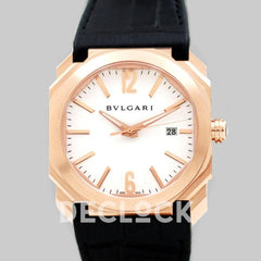 Replica Bvlgari Octo Solotempo Rose Gold in White Dial