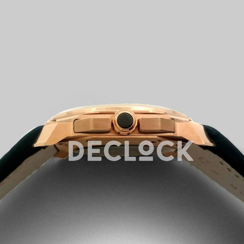 Replica Bvlgari Octo Velocissimo Chronograph Rose Gold in Black Dial