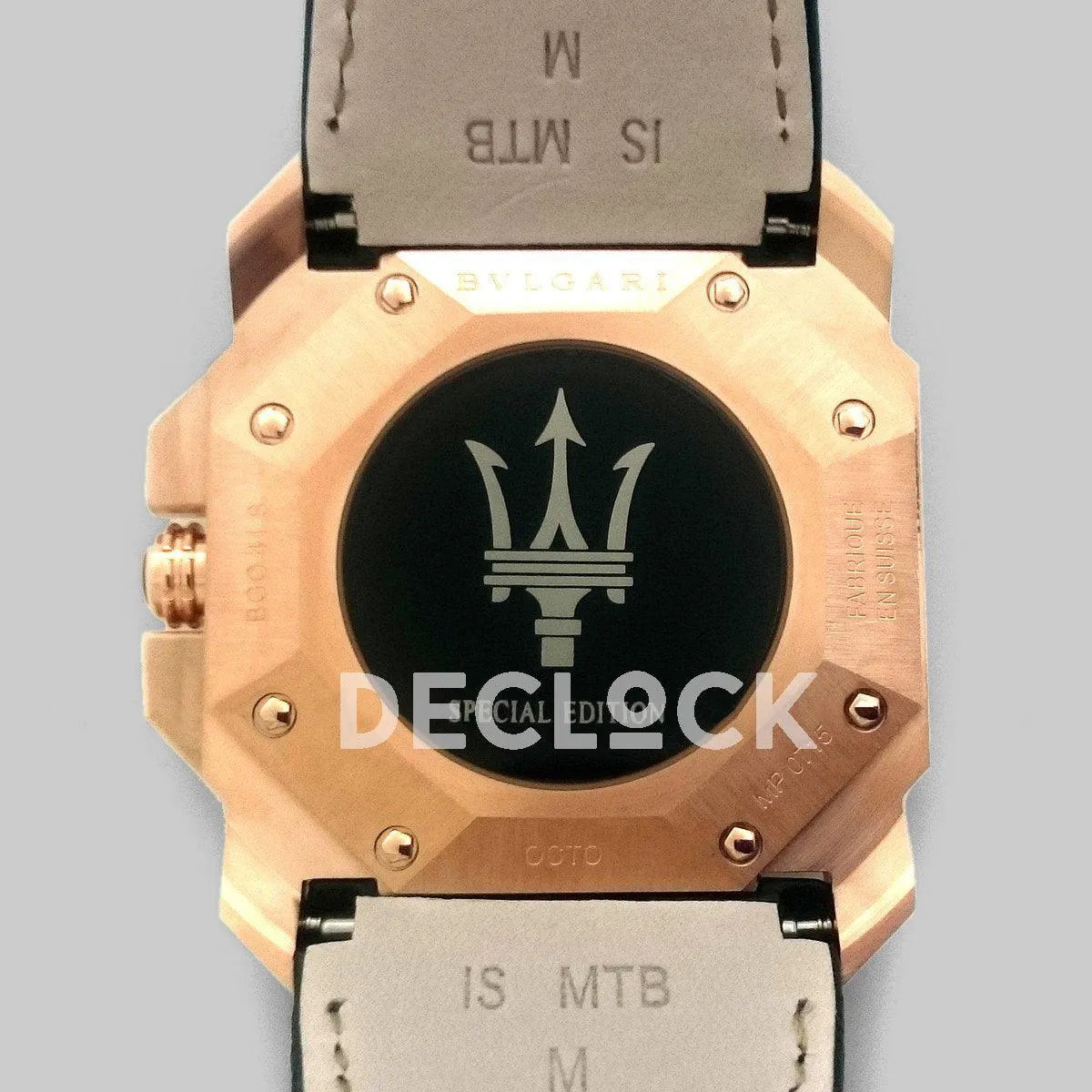 Replica Bvlgari Octo Velocissimo Chronograph Rose Gold in Black Dial