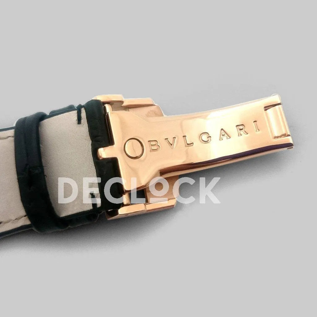 Replica Bvlgari Octo Velocissimo Chronograph Rose Gold in Black Dial
