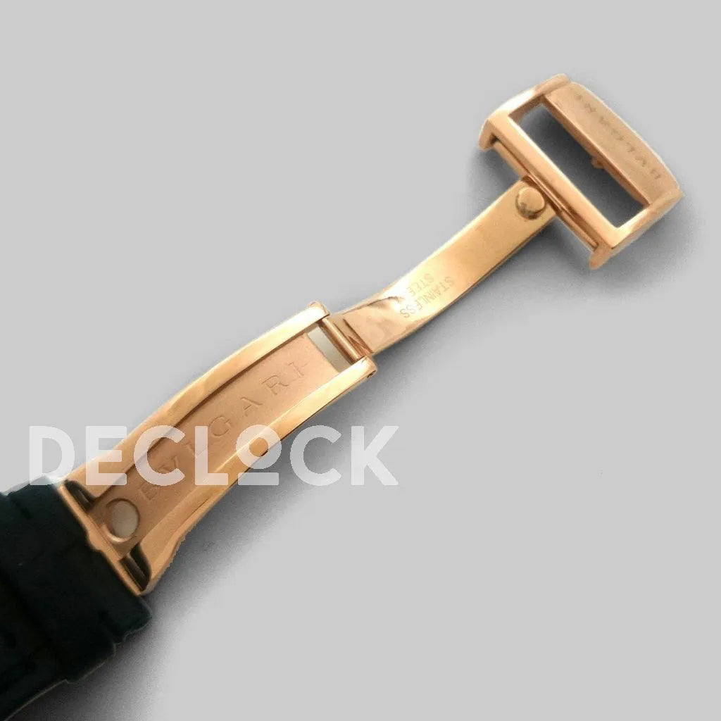Replica Bvlgari Octo Velocissimo Chronograph Rose Gold in Black Dial