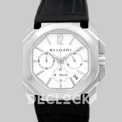 Replica Bvlgari Octo Velocissimo Chronograph Steel in White Dial