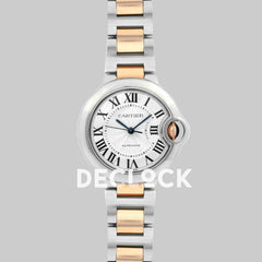 Replica Cartier Ballon Bleu De Cartier 36mm Silver Dial in Steel/ Pink Gold