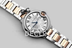 Replica Cartier Ballon Bleu De Cartier 36mm Silver Dial in Steel/ Pink Gold