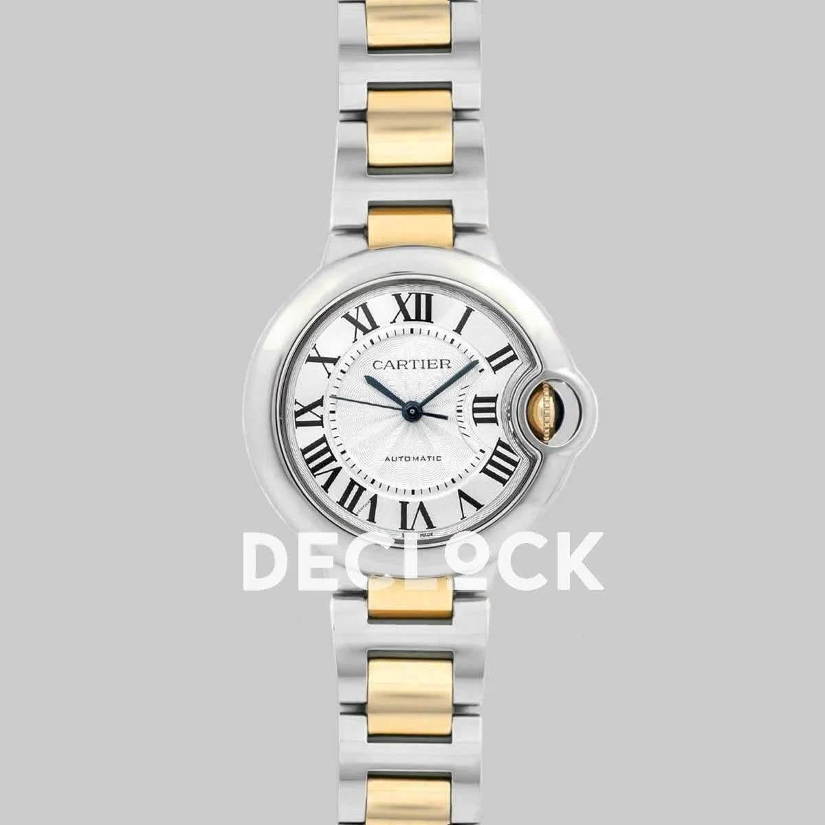 Replica Cartier Ballon Bleu De Cartier 36mm Silver Dial in Steel/ Yellow Gold |  Declock.