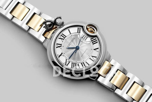 Replica Cartier Ballon Bleu De Cartier 36mm Silver Dial in Steel/ Yellow Gold |  Declock.
