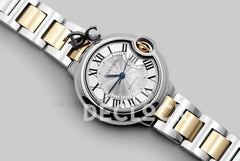 Replica Cartier Ballon Bleu De Cartier 36mm Silver Dial in Steel/ Yellow Gold