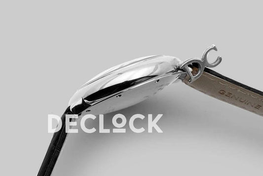 Replica Cartier Ballon Bleu De Cartier 36mm Silver Dial with Diamond Markers in White Gold on Black Leather Strap |  Declock.