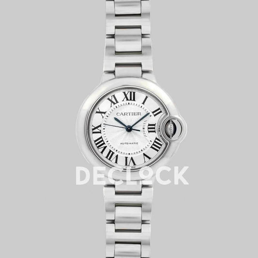 Replica Cartier Ballon Bleu De Cartier 36mm White Dial in Steel | Declock.