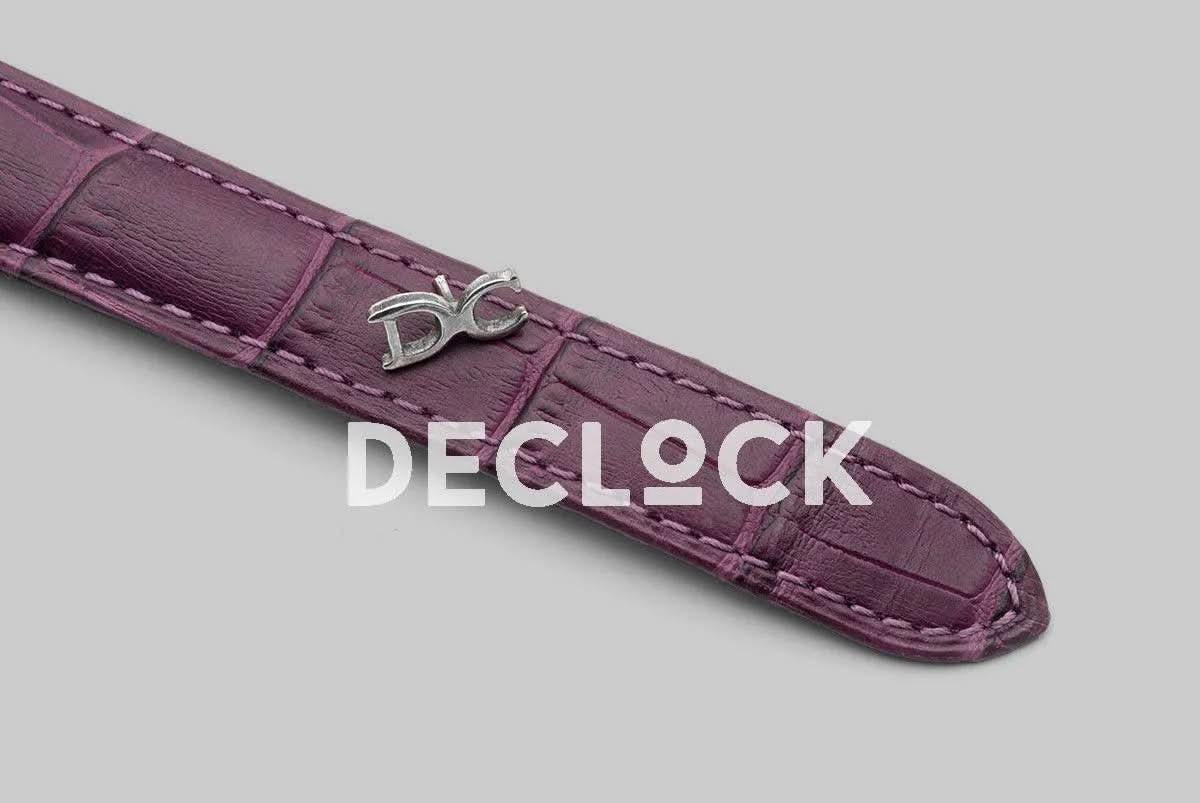 Replica Cartier Ballon Bleu De Cartier 36mm White Dial with Diamond Markers in Pink Gold on Purple Leather Strap |  Declock.