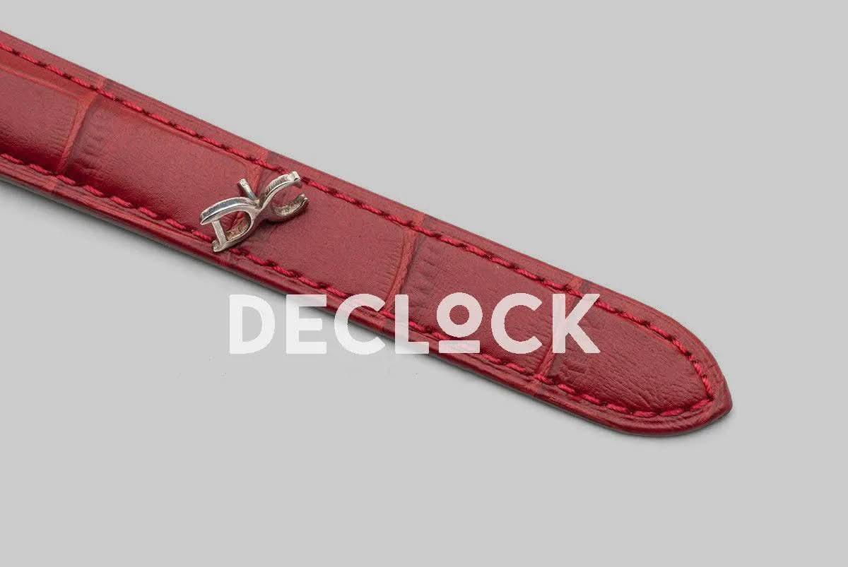 Replica Cartier Ballon Bleu De Cartier 36mm White Dial with Roman Numeral Markers in White Gold on Red Leather Strap |  Declock.