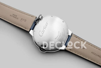 Replica Cartier Ballon Bleu De Cartier 42mm Blue Dial in Steel on Blue Leather Strap