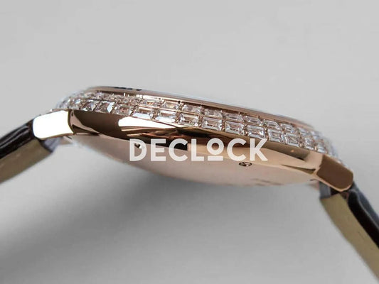 Replica Cartier Ballon Bleu de Cartier 42mm White Dial with Diamonds in Rose Gold |  Declock.