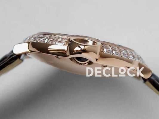 Replica Cartier Ballon Bleu de Cartier 42mm White Dial with Diamonds in Rose Gold |  Declock.