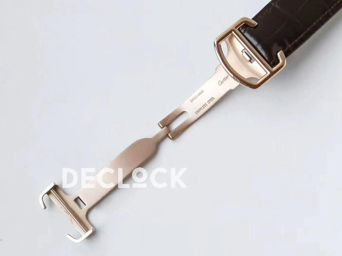 Replica Cartier Ballon Bleu de Cartier 42mm White Dial with Diamonds in Rose Gold |  Declock.