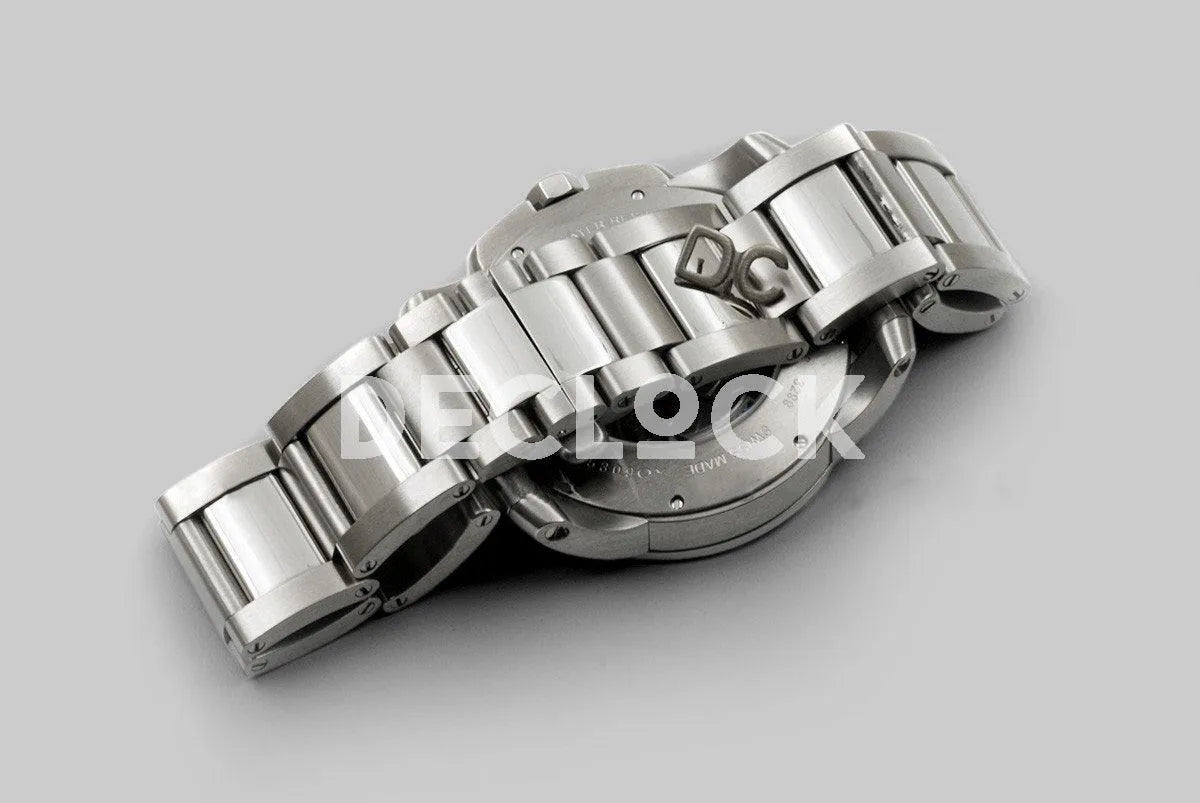 Replica Cartier Calibre de Cartier Black Dial on Steel Bracelet