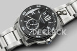 Replica Cartier Calibre de Cartier Diver Black Dial in Steel Bracelet - Replica Watches