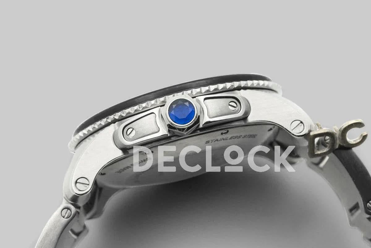 Replica Cartier Calibre de Cartier Diver Black Dial in Steel Bracelet |  Declock.