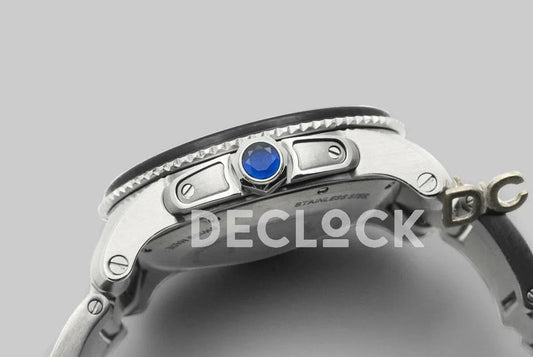 Replica Cartier Calibre de Cartier Diver Black Dial in Steel Bracelet |  Declock.