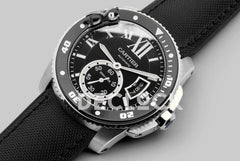 Replica Cartier Calibre de Cartier Diver Black Dial in Steel