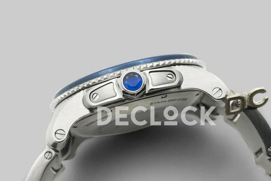 Replica Cartier Calibre de Cartier Diver Blue Dial in Steel Bracelet |  Declock.