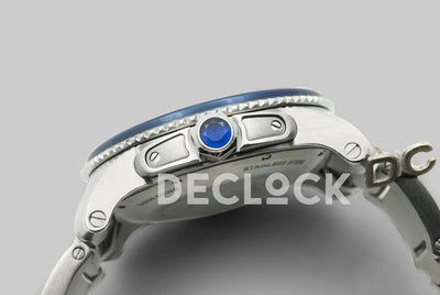Replica Cartier Calibre de Cartier Diver Blue Dial in Steel Bracelet