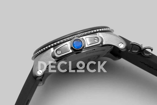 Replica Cartier Calibre de Cartier Diver White Dial in Steel on Black Bezel | Declock.