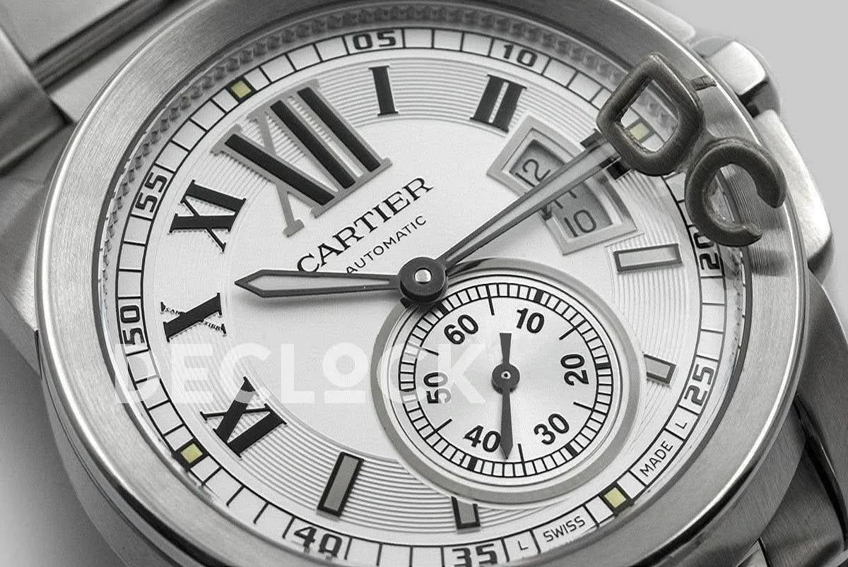 Replica Cartier Calibre de Cartier White Dial on Steel Bracelet |  Declock.