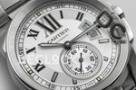 Replica Cartier Calibre de Cartier White Dial on Steel Bracelet - Replica Watches