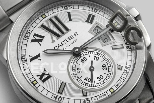 Replica Cartier Calibre de Cartier White Dial on Steel Bracelet |  Declock.