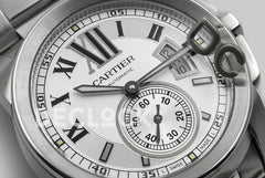 Replica Cartier Calibre de Cartier White Dial on Steel Bracelet