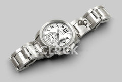 Replica Cartier Calibre de Cartier White Dial on Steel Bracelet