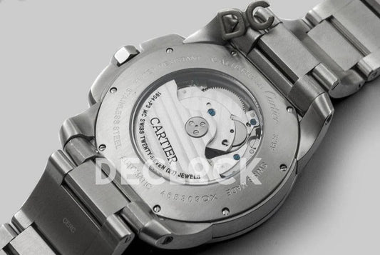 Replica Cartier Calibre de Cartier White Dial on Steel Bracelet |  Declock.