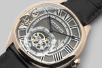 Replica Cartier Drive de Cartier Tourbillon Grey Dial in Rose Gold on Black Leather Strap - Replica Watches