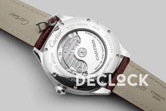 Replica Cartier Drive de Cartier White Dial in Steel on Brown Leather Strap