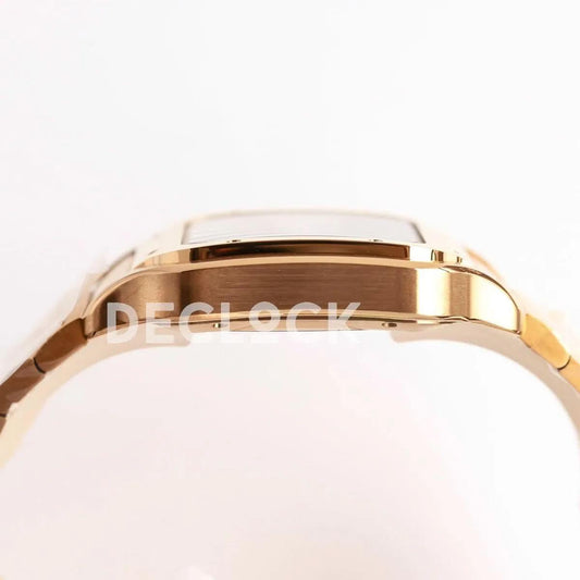 Replica Cartier Santos de Cartier 35mm White Dial in Rose Gold |  Declock.