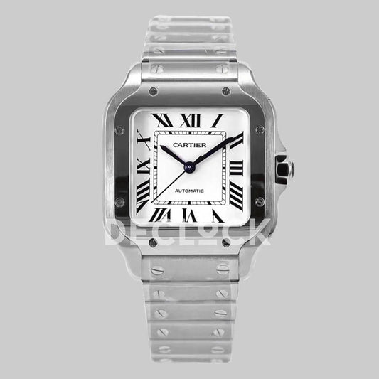 Replica Cartier Santos de Cartier 35mm White Dial in Steel - Replica Watches