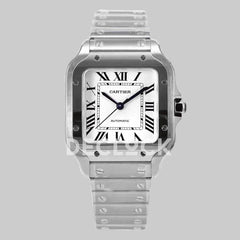 Replica Cartier Santos de Cartier 35mm White Dial in Steel