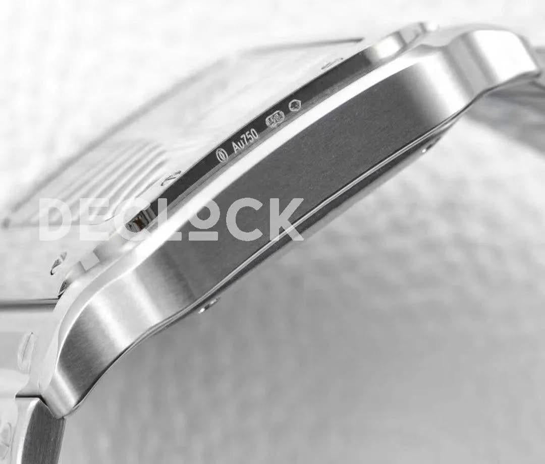 Replica Cartier Santos de Cartier 35mm White Dial in Steel |  Declock.