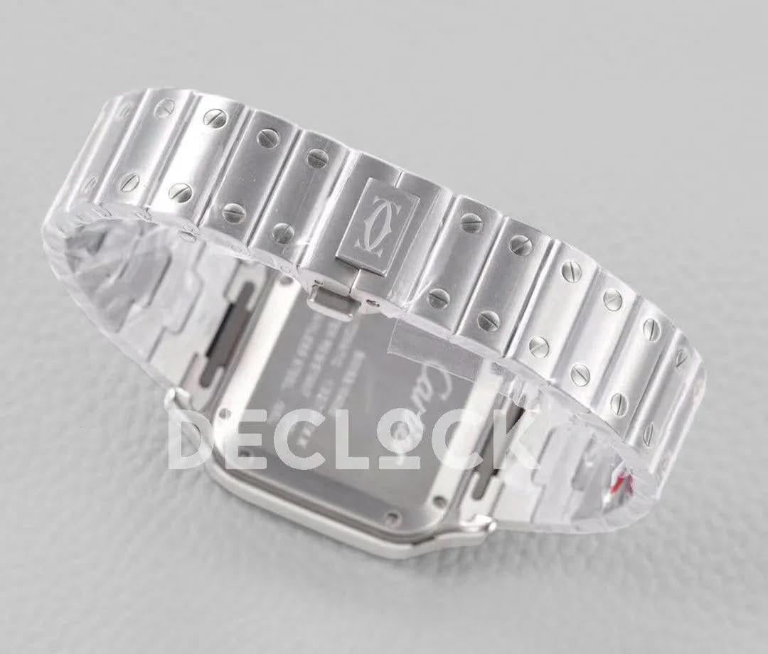 Replica Cartier Santos de Cartier 35mm White Dial in Steel |  Declock.