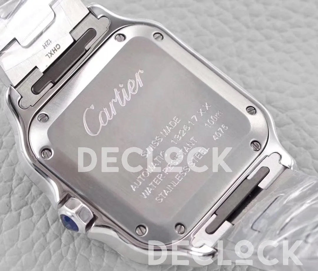 Replica Cartier Santos de Cartier 35mm White Dial in Steel