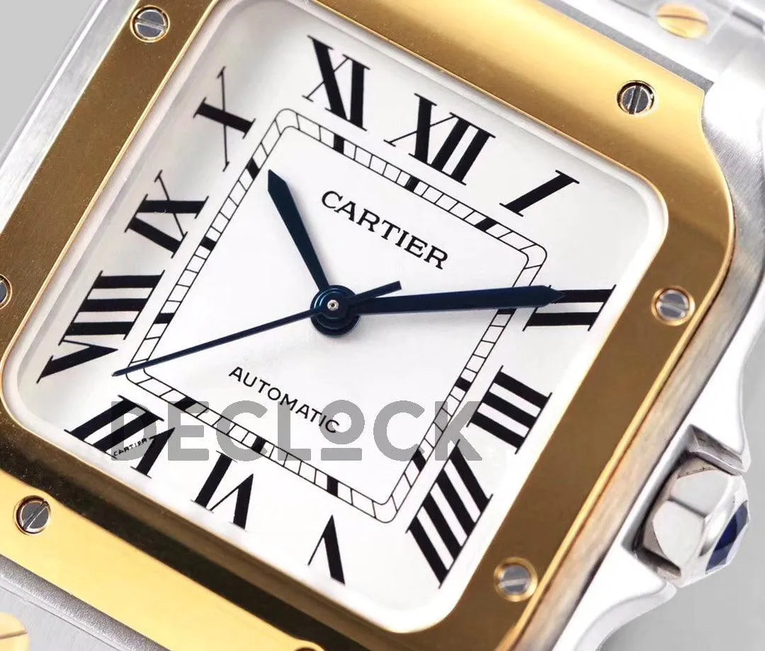 Replica Cartier Santos de Cartier 35mm White Dial in Steel/Rose Gold