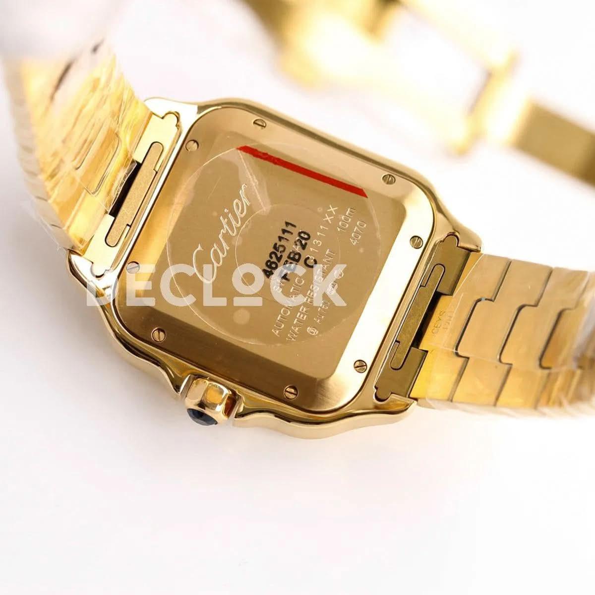 Replica Cartier Santos de Cartier 35mm White Dial in Yellow Gold |  Declock.