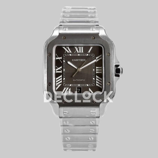 Replica Cartier Santos de Cartier 40mm Grey Dial in Steel/PVD |  Declock.