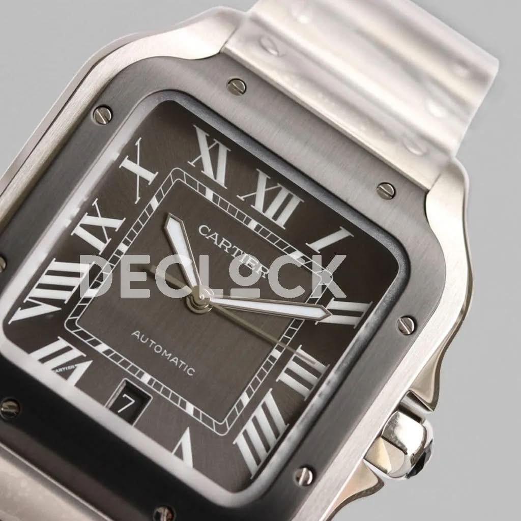 Replica Cartier Santos de Cartier 40mm Grey Dial in Steel/PVD |  Declock.