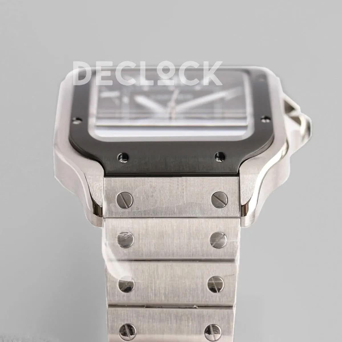 Replica Cartier Santos de Cartier 40mm Grey Dial in Steel/PVD |  Declock.